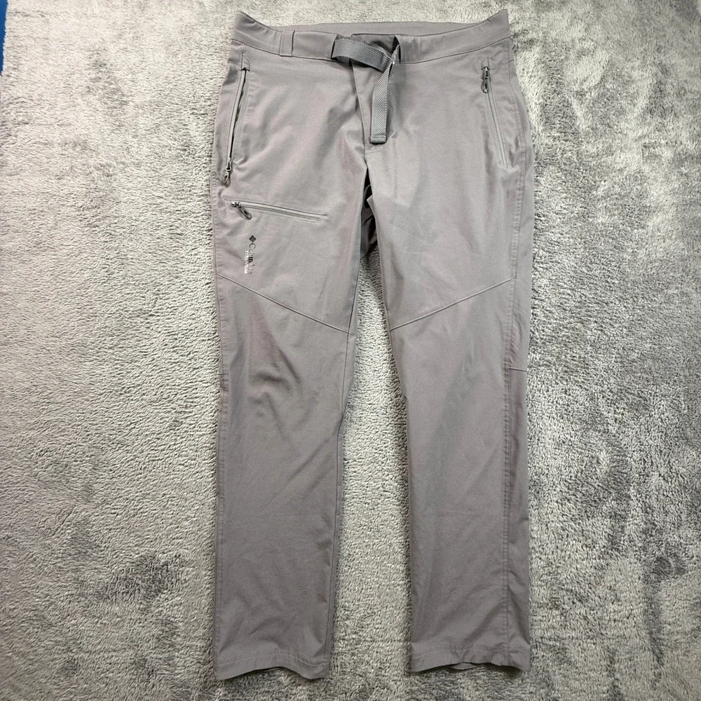Columbia Titan Pass Pants Mens 36x32 Gray Belted Titanium Hiking AO0317
